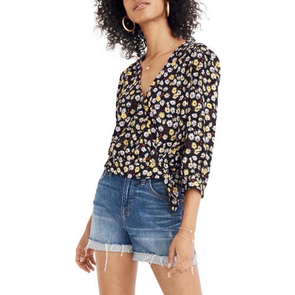 Madewell Wrap Top in French Floral NWT Small